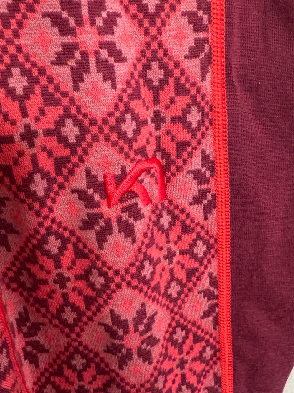Kari Traa Rose Base Layer Set - 100% Merino Wool - Rouge Red. XS - Picture 10 of 15